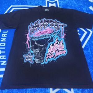 WKNDRIOT Fear Nothing Power Skull Graphic Tee XL